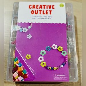 Flower Bead Jewelry Making Kit - Purple, Yellow, Green